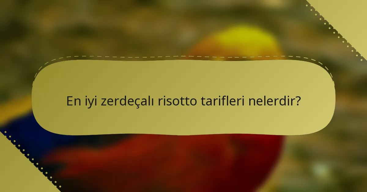 En iyi zerdeçalı risotto tarifleri nelerdir?