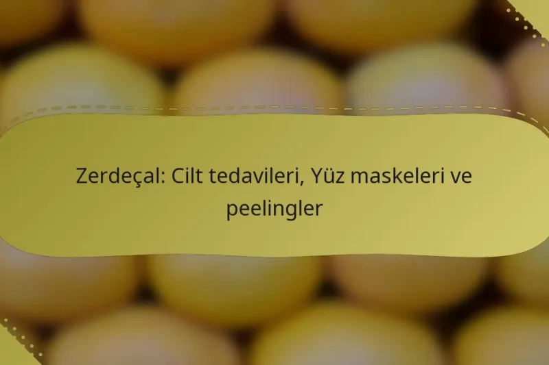 Zerdeçal: Cilt tedavileri, Yüz maskeleri ve peelingler