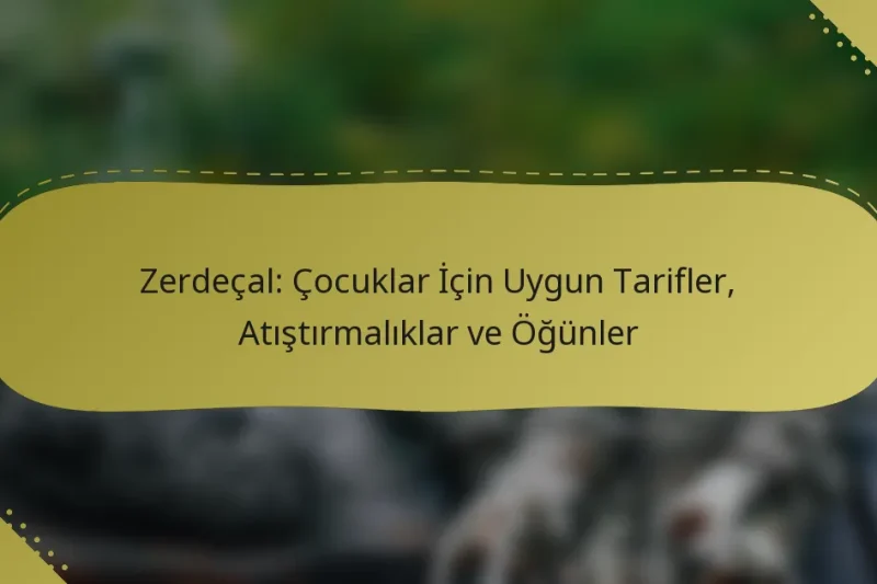 Zerdeçal: Çocuklar İçin Uygun Tarifler, Atıştırmalıklar ve Öğünler