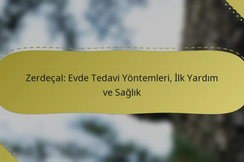 Zerdeçal: Evde Tedavi Yöntemleri, İlk Yardım ve Sağlık
