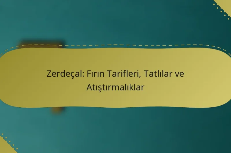 Zerdeçal: Fırın Tarifleri, Tatlılar ve Atıştırmalıklar