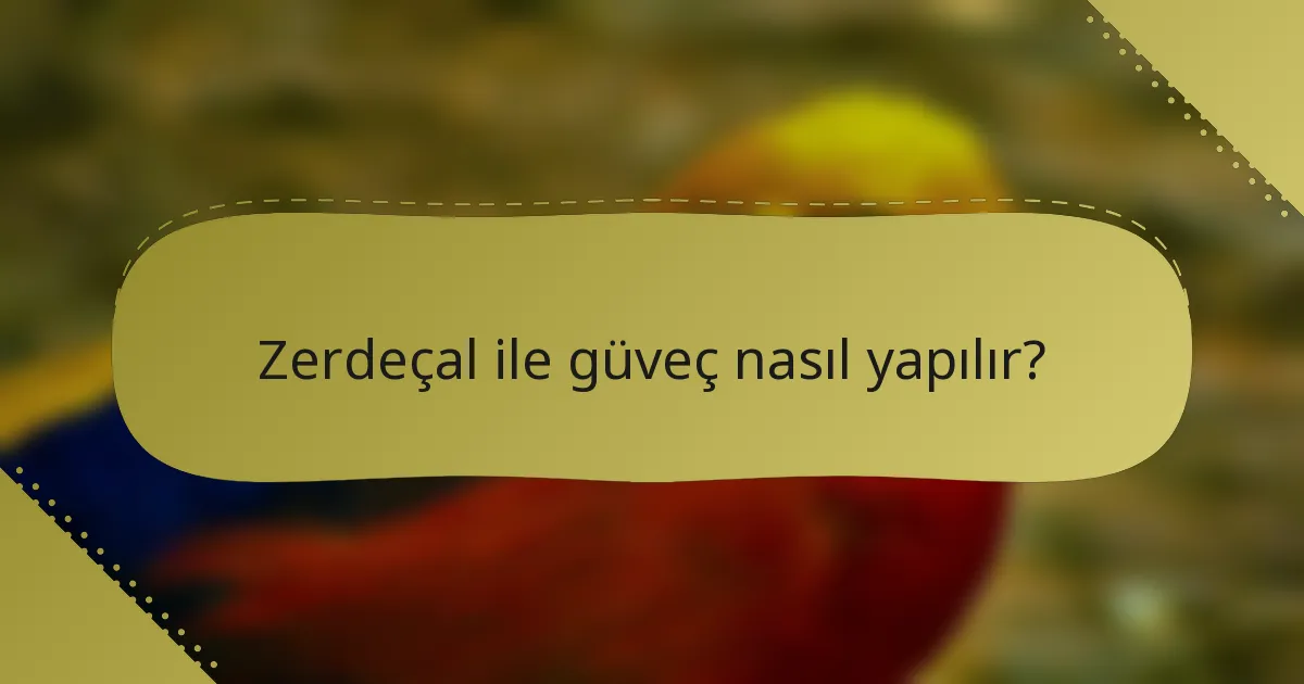 Zerdeçal ile güveç nasıl yapılır?