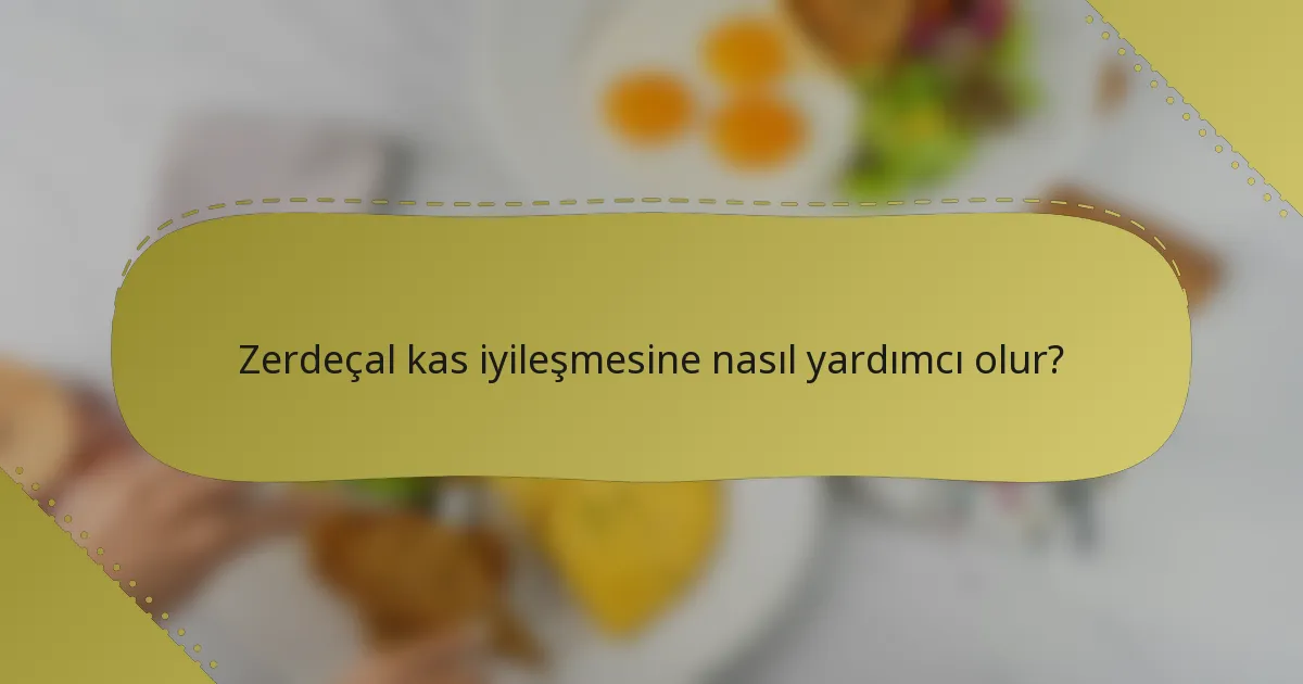 Zerdeçal kas iyileşmesine nasıl yardımcı olur?