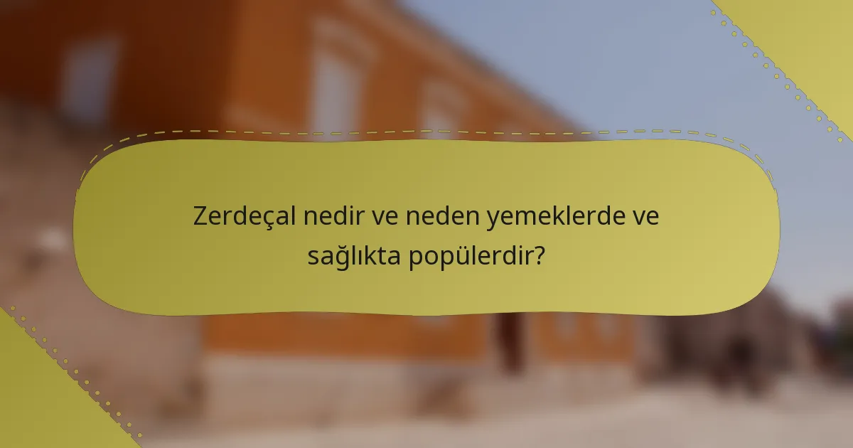 Zerdeçal nedir ve neden yemeklerde ve sağlıkta popülerdir?