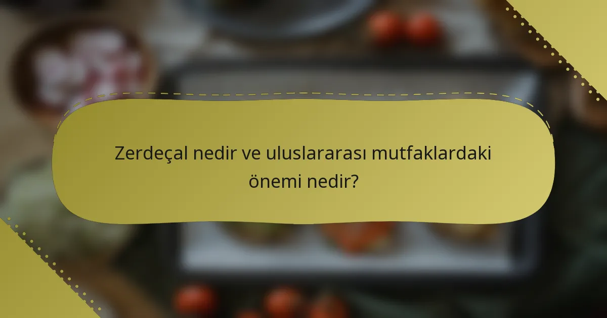 Zerdeçal nedir ve uluslararası mutfaklardaki önemi nedir?