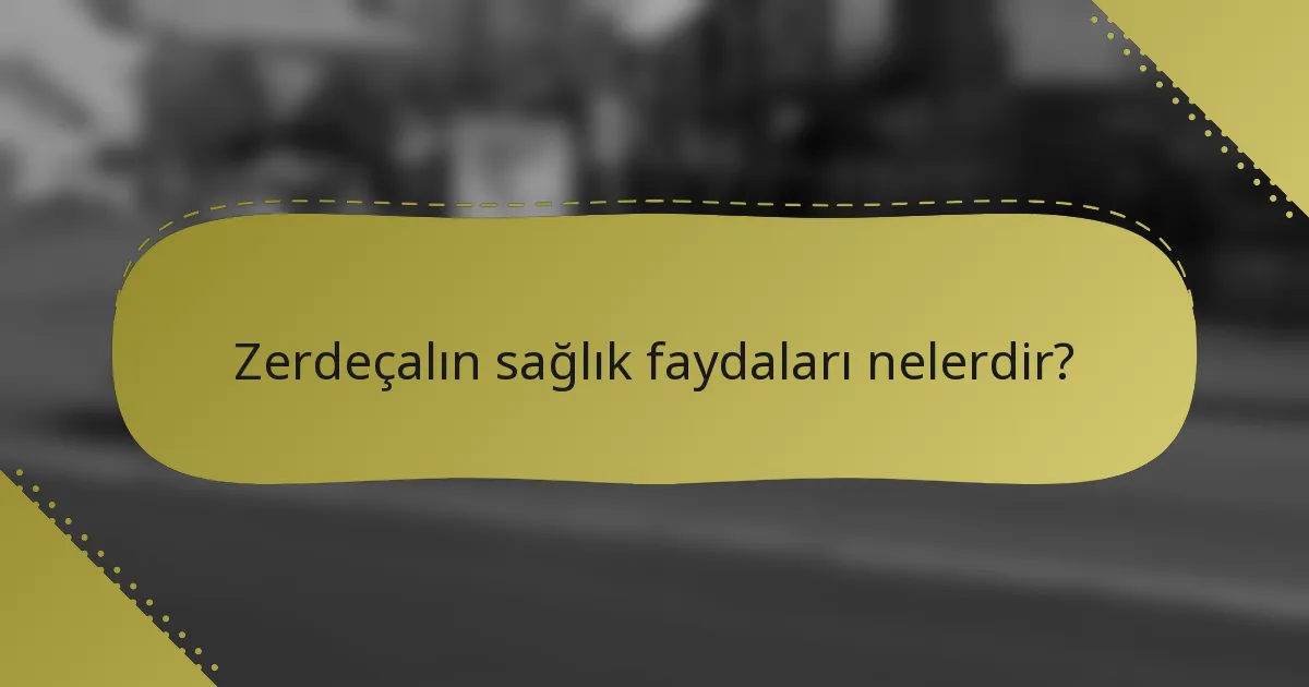 Zerdeçalın sağlık faydaları nelerdir?